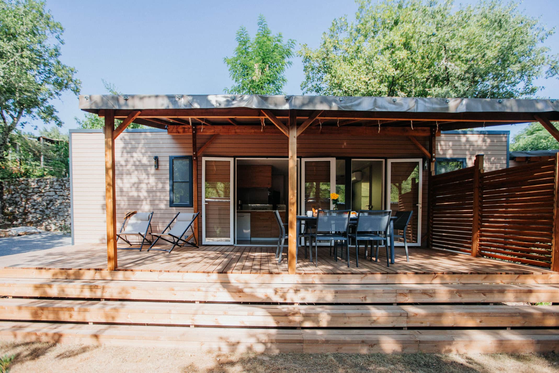 Mobil-home Vermietung Campingplatz in der Nähe von Ruoms ranc davaine